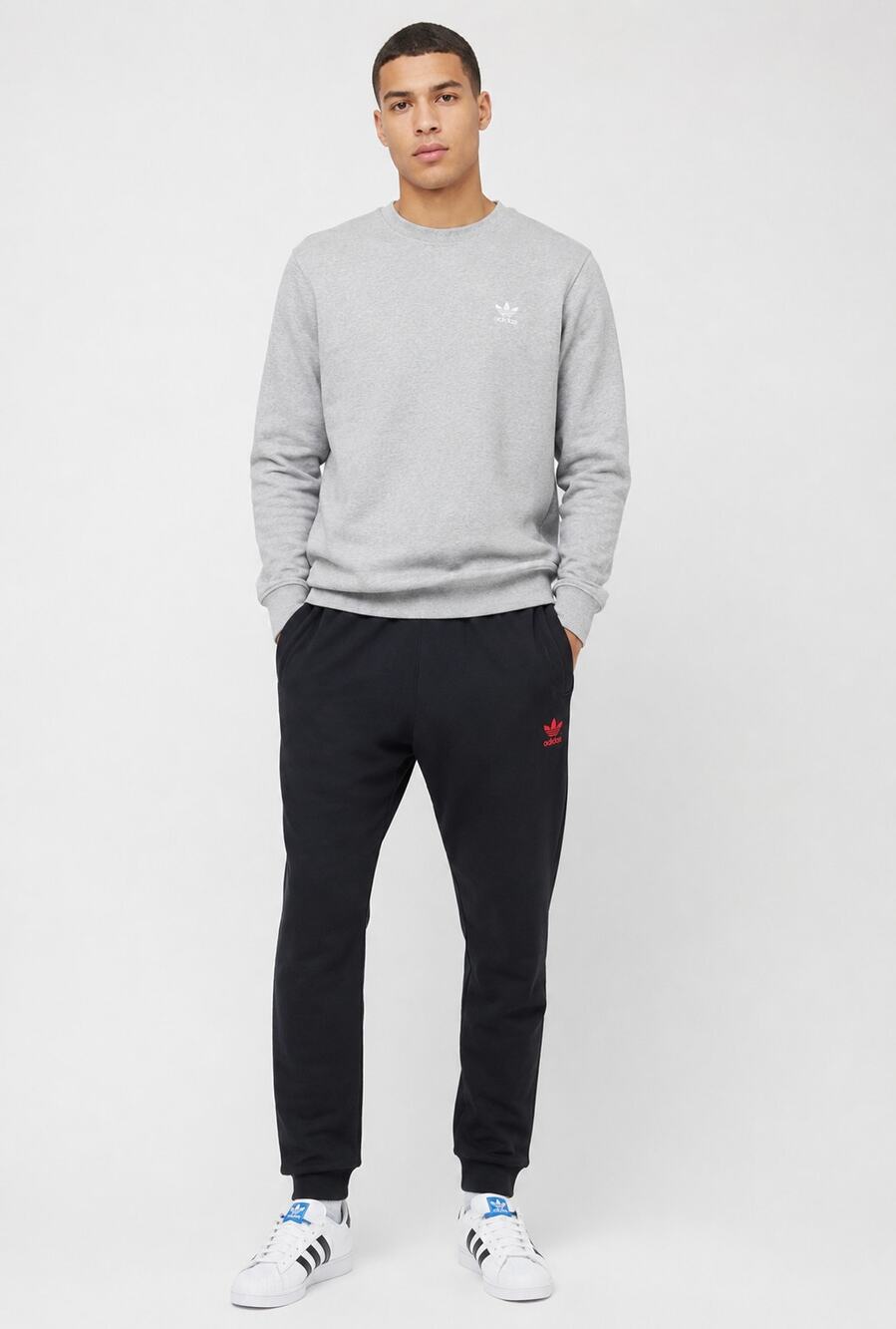 Adidas Mens Originals Trefoil Essentials Sweatpants Black Red Size XL New Lounge